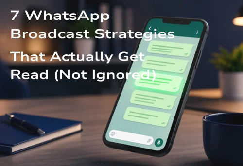 A smartphone displaying a glowing WhatsApp message bubble among several others, representing a whatsapp broadcast strategies message that stands out and gets read rather than ignored.